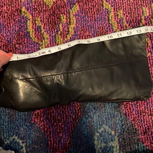 Vintage black leather cone heel slouch boots made in Brazil sz 8 - Picture 8 of 9